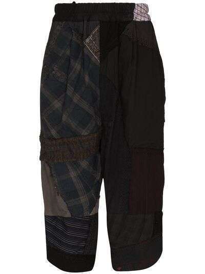 By Walid Alain patchwork cropped trousers