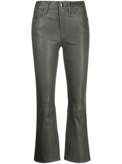 FRAME Le Crop flared leather trousers