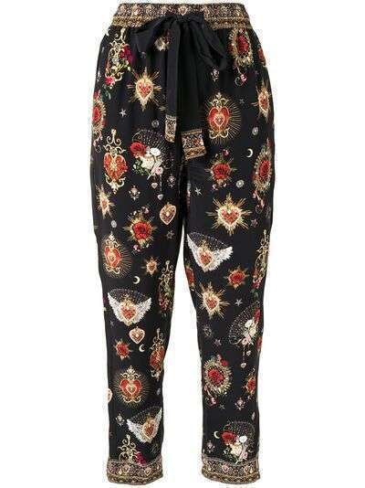 Camilla укороченные брюки с цветочным принтом