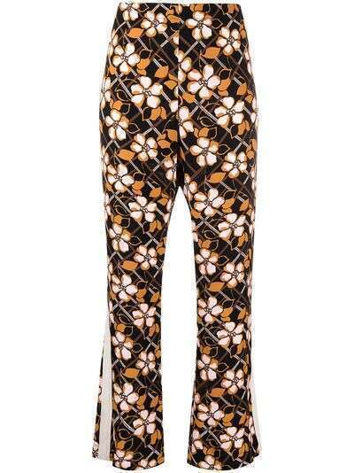 Marni укороченные брюки с цветочным принтом