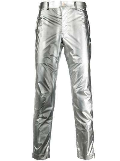 Comme Des Garçons Homme Plus узкие брюки с эффектом металлик