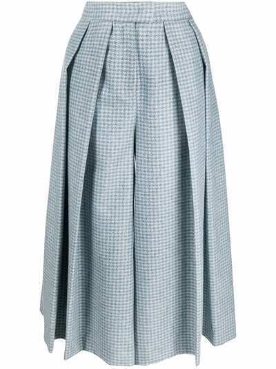 L'Autre Chose houndstooth-pattern wool-blend culottes