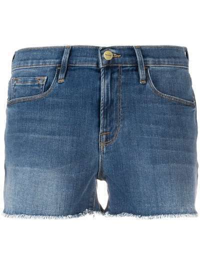 FRAME джинсовые шорты с необработанными краями
