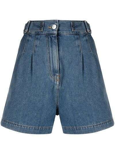 MSGM джинсовые шорты со складками