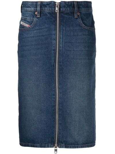 Diesel джинсовая юбка с эффектом потертости