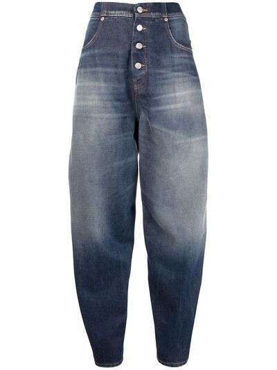 MM6 Maison Margiela двухцветные джинсы с завышенной талией