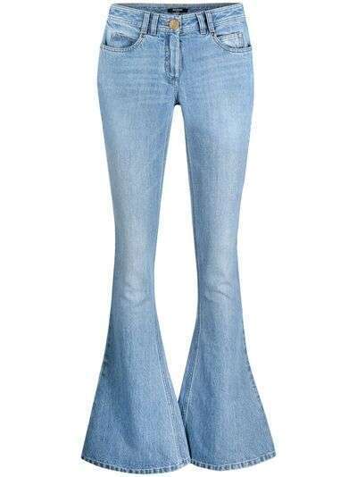 Balmain расклешенные джинсы с тиснением