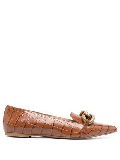 Michael Michael Kors Scarlett crocodile-effect ballerina shoes