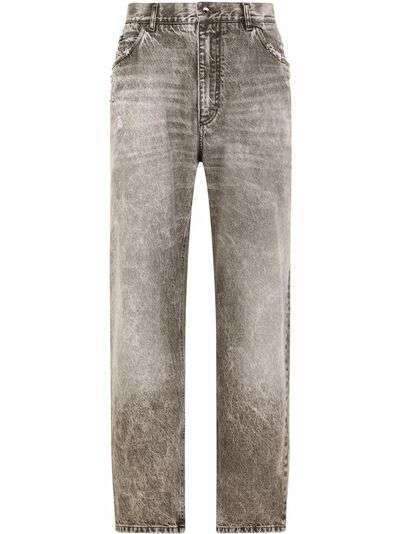 Dolce & Gabbana широкие джинсы с эффектом потертости