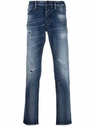 Emporio Armani джинсы скинни с эффектом потертости