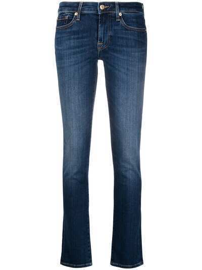 7 For All Mankind джинсы средней посадки с эффектом потертости