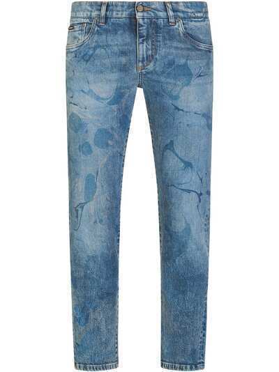 Dolce & Gabbana зауженные джинсы с эффектом потертости