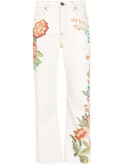ETRO джинсы прямого кроя с цветочным принтом