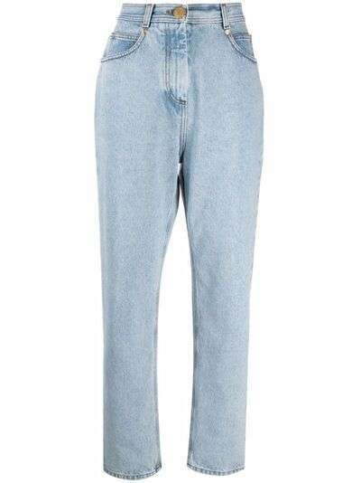 Balmain джинсы с завышенной талией и нашивкой-логотипом