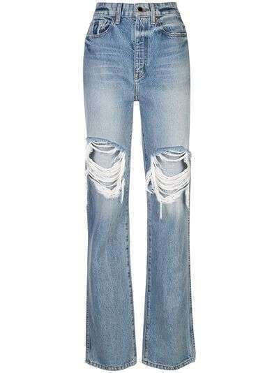 KHAITE джинсы с завышенной талией и прорезями