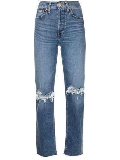 RE/DONE прямые джинсы с эффектом потертости