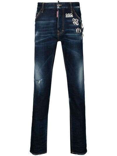Dsquared2 декорированные джинсы прямого кроя
