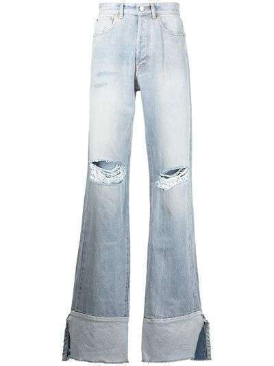 VETEMENTS джинсы с подворотами и прорезями