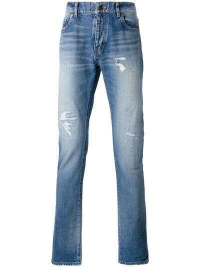 Saint Laurent джинсы с рваными деталями