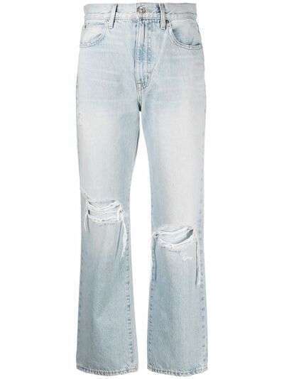 Slvrlake укороченные джинсы прямого кроя с прорезями