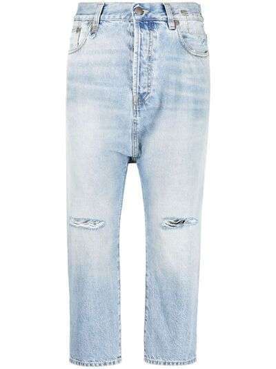R13 джинсы с низким шаговым швом и завышенной талией