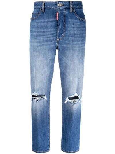 Dsquared2 укороченные джинсы с прорезями