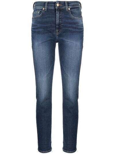 7 For All Mankind прямые джинсы с эффектом потертости