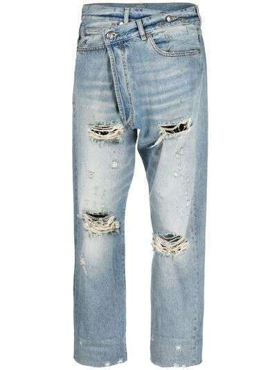 R13 прямые джинсы с завышенной талией