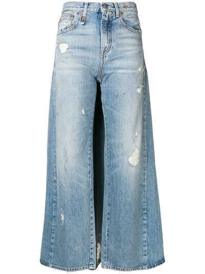 R13 джинсы с панелями в стилистике юбки