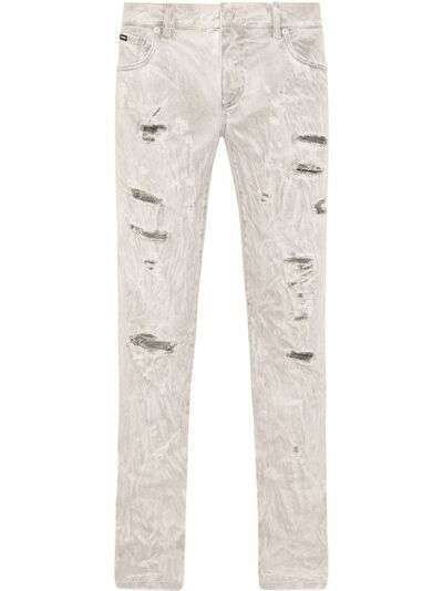 Dolce & Gabbana узкие джинсы с прорезями