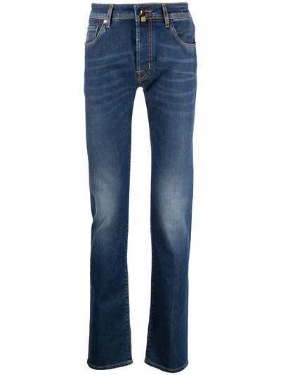 Jacob Cohen узкие джинсы с эффектом потертости