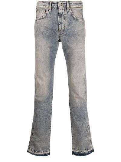 Represent узкие джинсы с эффектом потертости