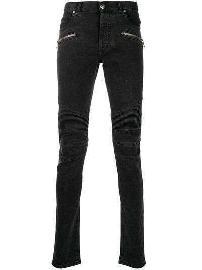 Balmain узкие джинсы со вставками в рубчик