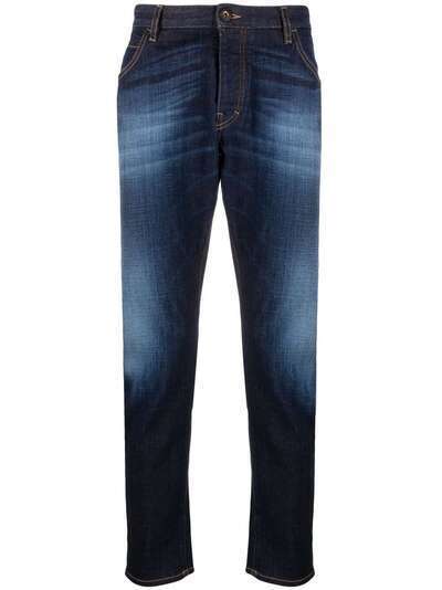 Emporio Armani узкие джинсы с эффектом потертости