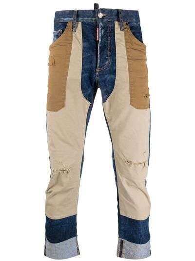 Dsquared2 укороченные джинсы со вставками