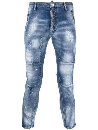 Dsquared2 укороченные джинсы с эффектом потертости