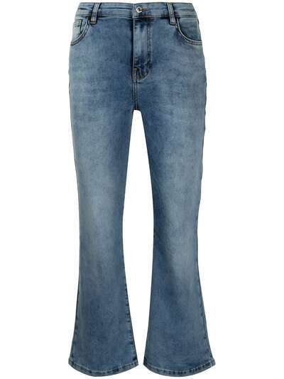 TWINSET укороченные джинсы с эффектом потертости