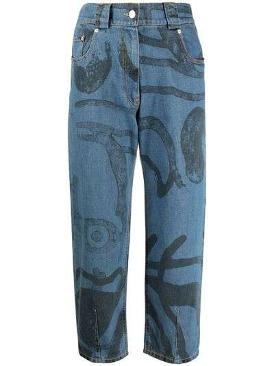 Kenzo укороченные джинсы с графичным принтом