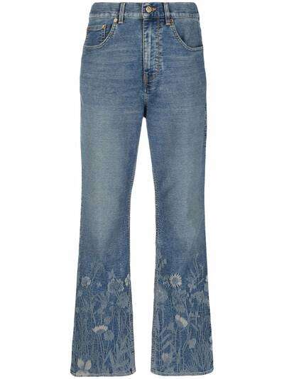 Golden Goose укороченные джинсы с цветочным принтом