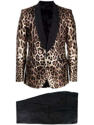 Dolce & Gabbana костюм с леопардовым принтом