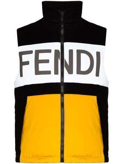 Fendi дутый жилет с логотипом