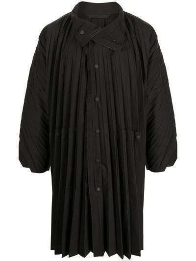 Homme Plissé Issey Miyake high neck pleated coat