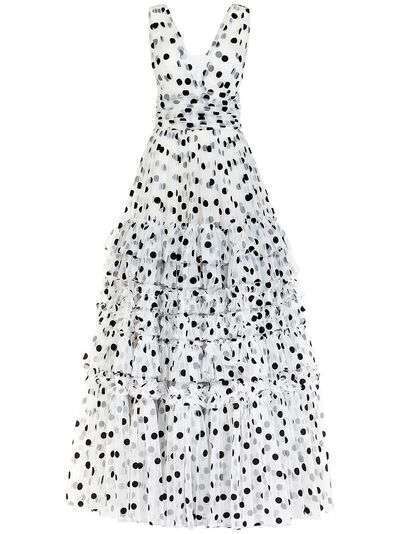 Dolce & Gabbana вечернее платье в горох со сборками