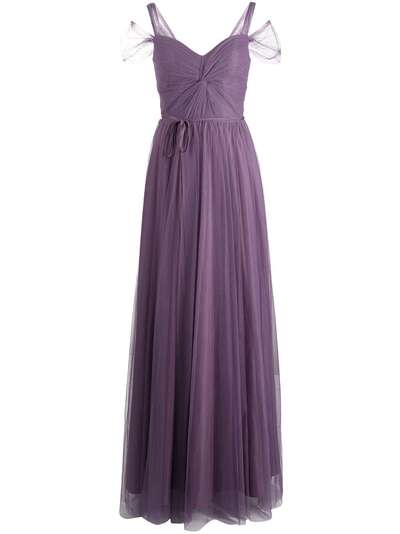 Marchesa Notte Bridesmaids платье макси с короткими рукавами