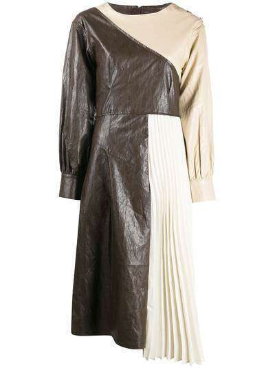 Andersson Bell платье из искусственной кожи с плиссировкой