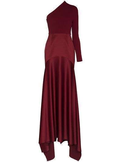 Solace London Sarr one-shoulder gown