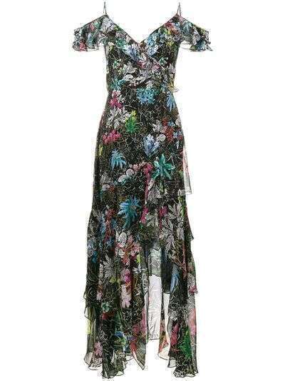 Peter Pilotto платье из рукавов с оборками и цветочным принтом