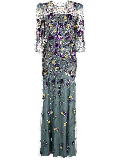 Jenny Packham полупрозрачное платье с пайетками