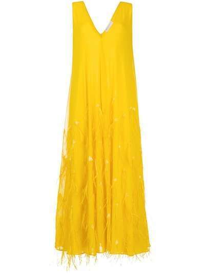 Emilio Pucci вечернее платье с перьями