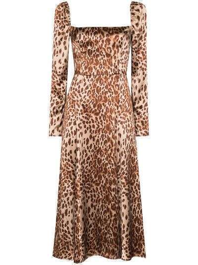 Reformation платье миди Maryanne с леопардовым принтом